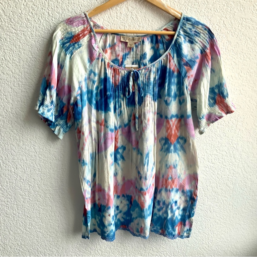 Nine West Vintage America Boho Tie Dyed Top, Sz M